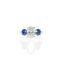 Oval Diamond & Sapphire Trilogy Ring