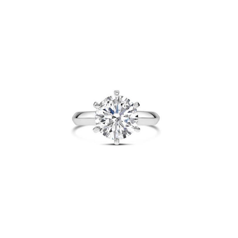 Round Diamond Ring with Knife Edge Band