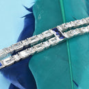 Emerald Double Cut Diamond and Sapphire Bracelet