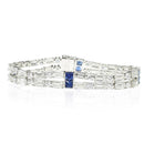 Emerald Double Cut Diamond and Sapphire Bracelet