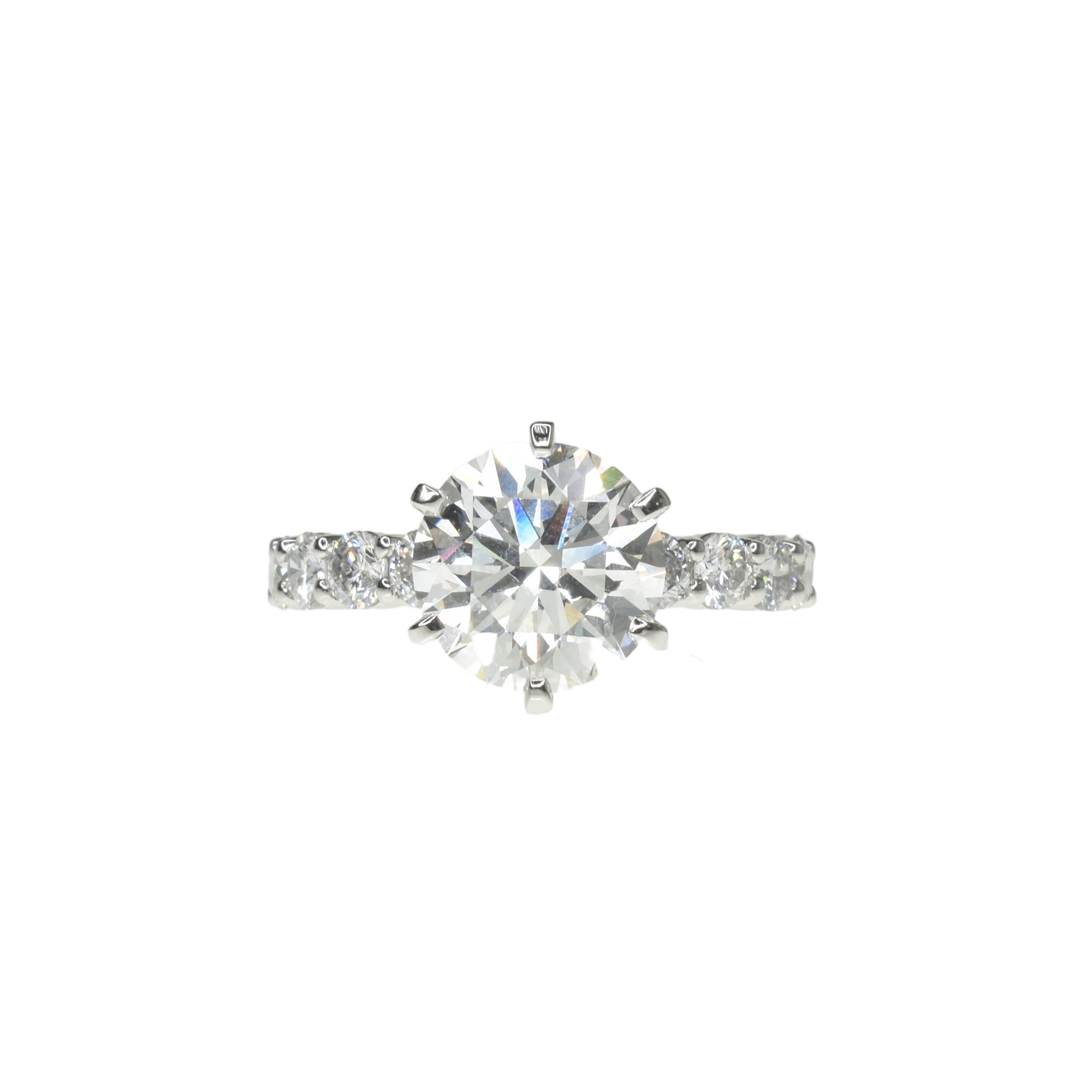 2.5ct Lab Grown Diamond Engagement Ring with Pave Band