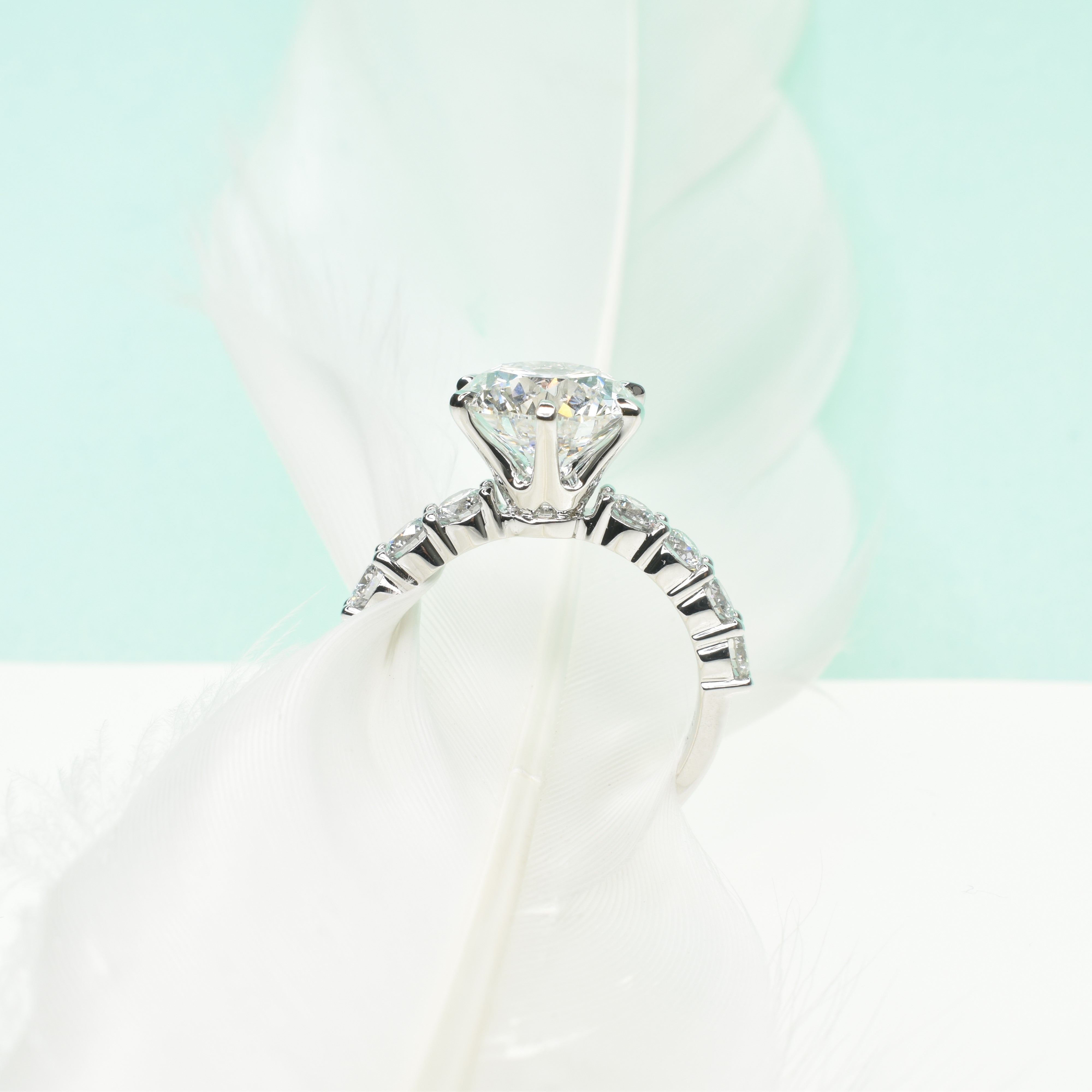 2.5ct Lab Grown Diamond Engagement Ring with Pave Band