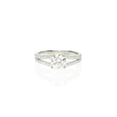 Round Diamond Ring With Split Shank Pave