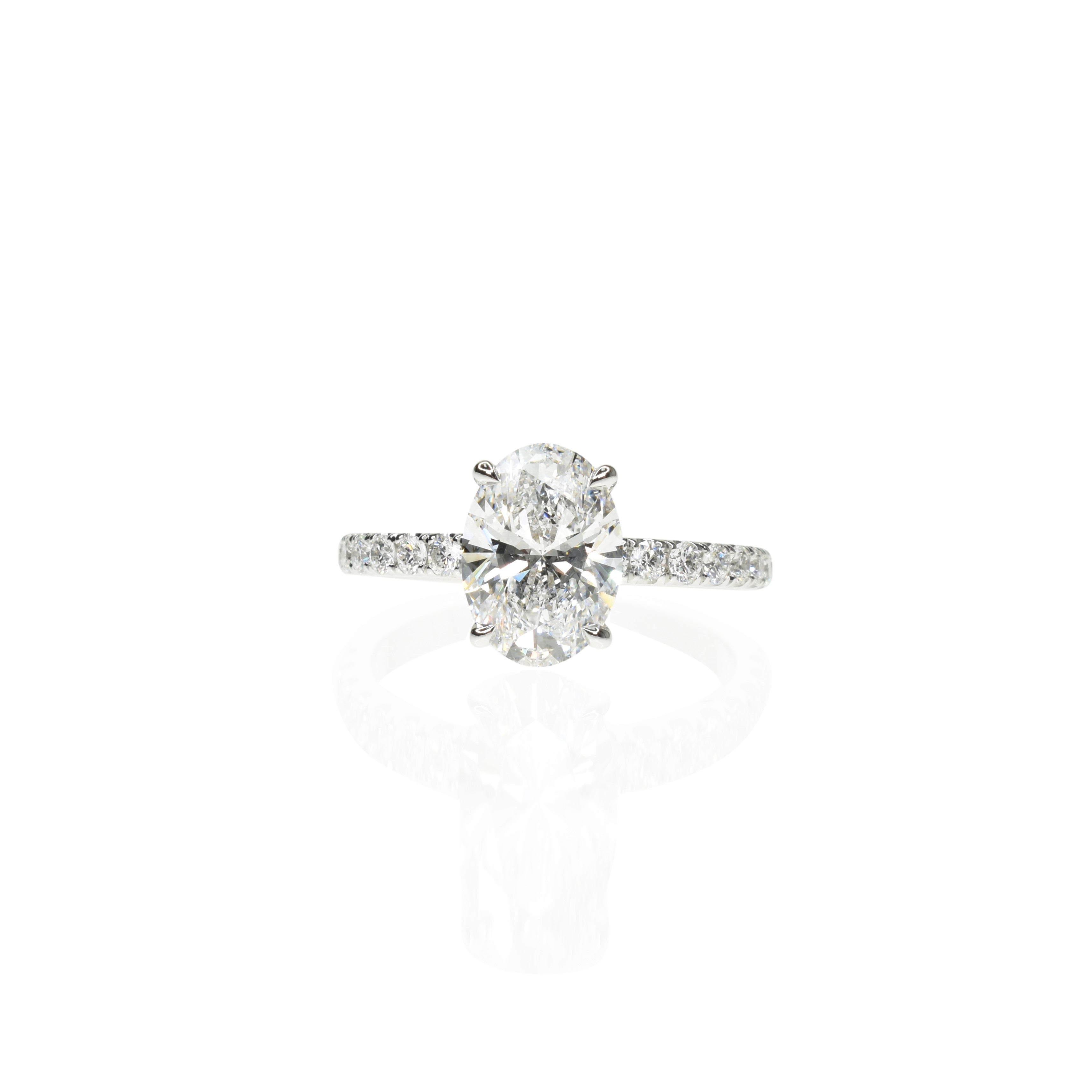 Oval Diamond With Pave Band
