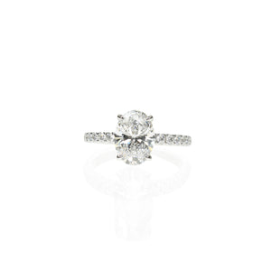 Oval Diamond With Pave Band