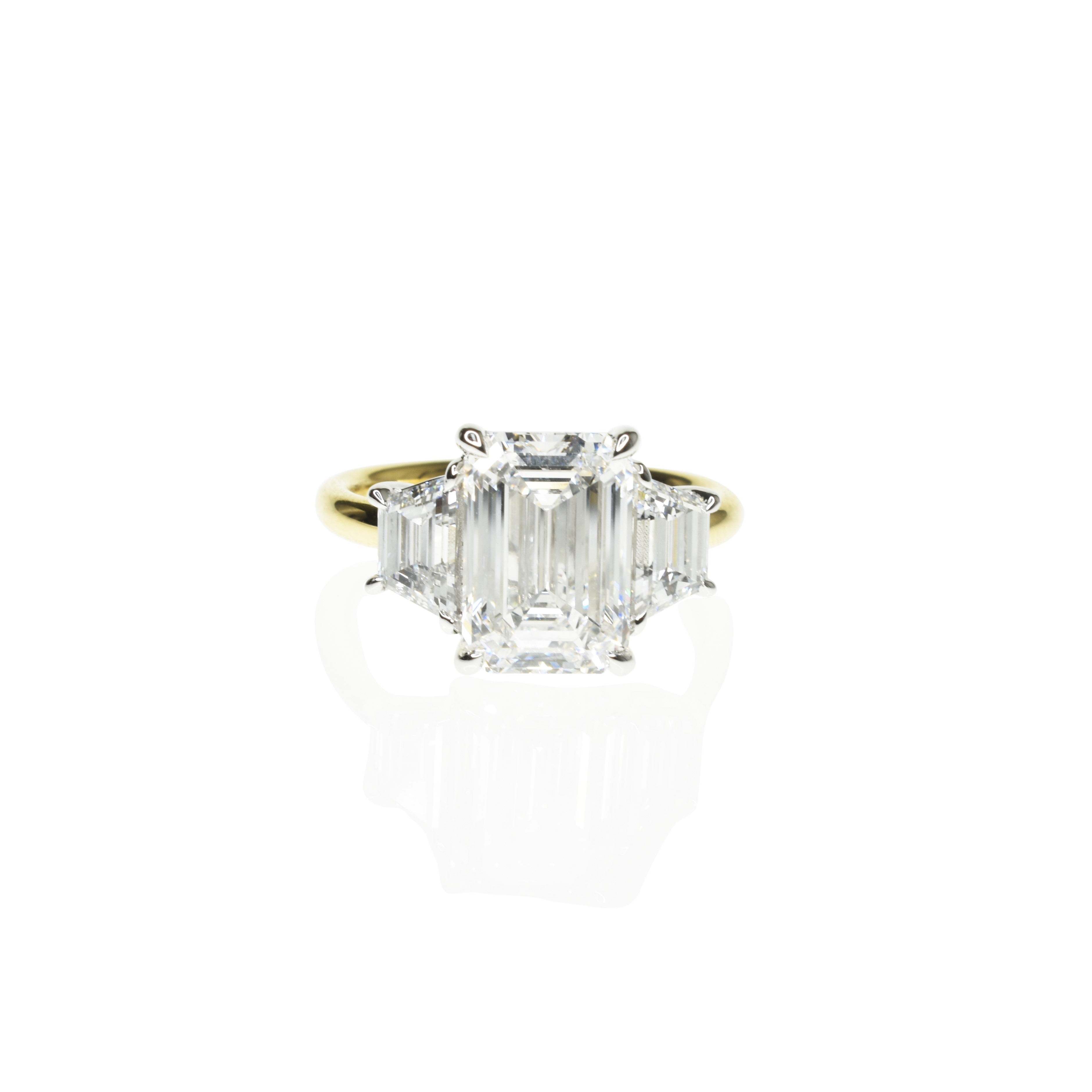 Emerald Cut Diamond Trilogy Ring