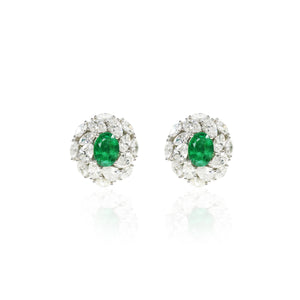 Emerald and Diamond Dress Earrings