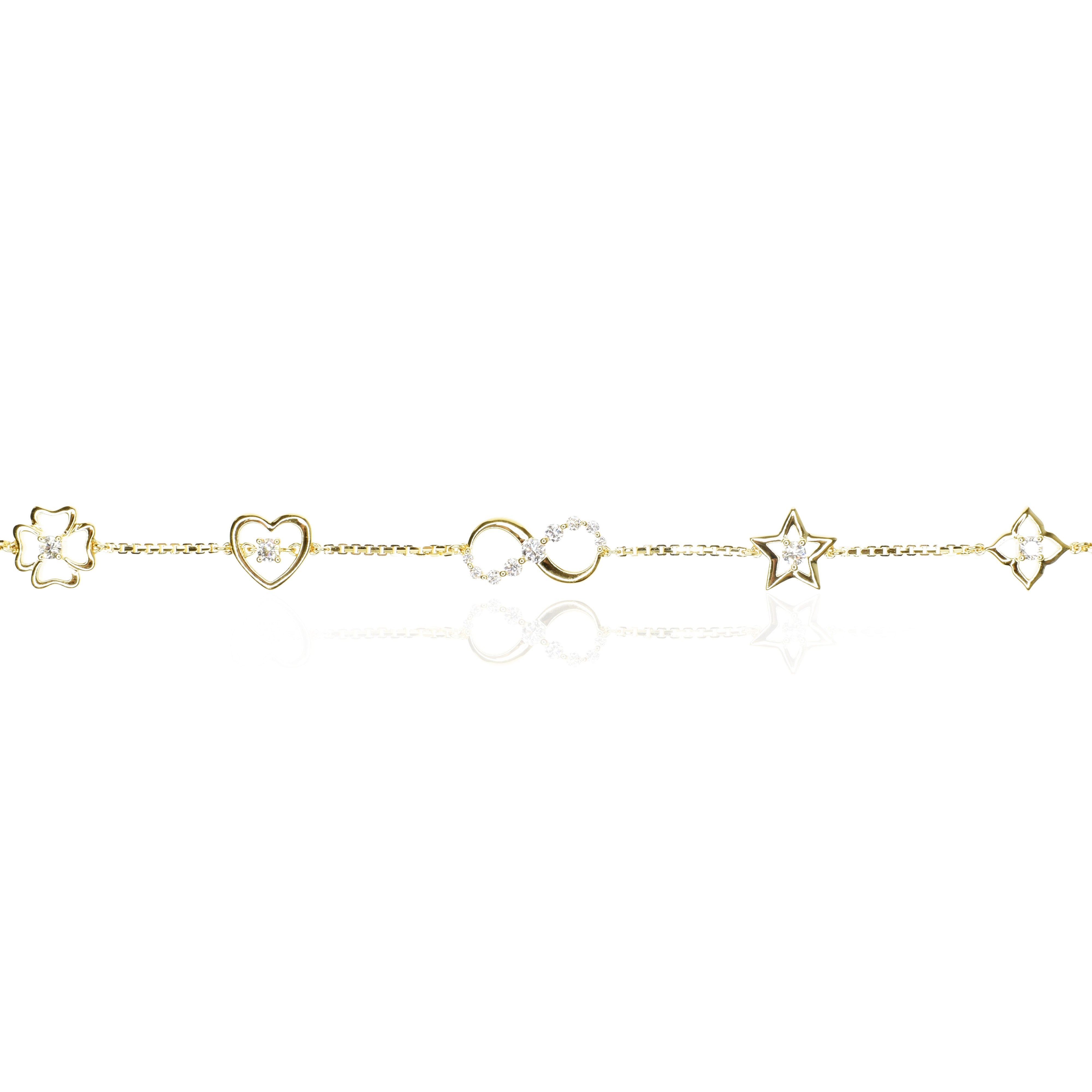 Multi Shaped Bracelet with Diamonds