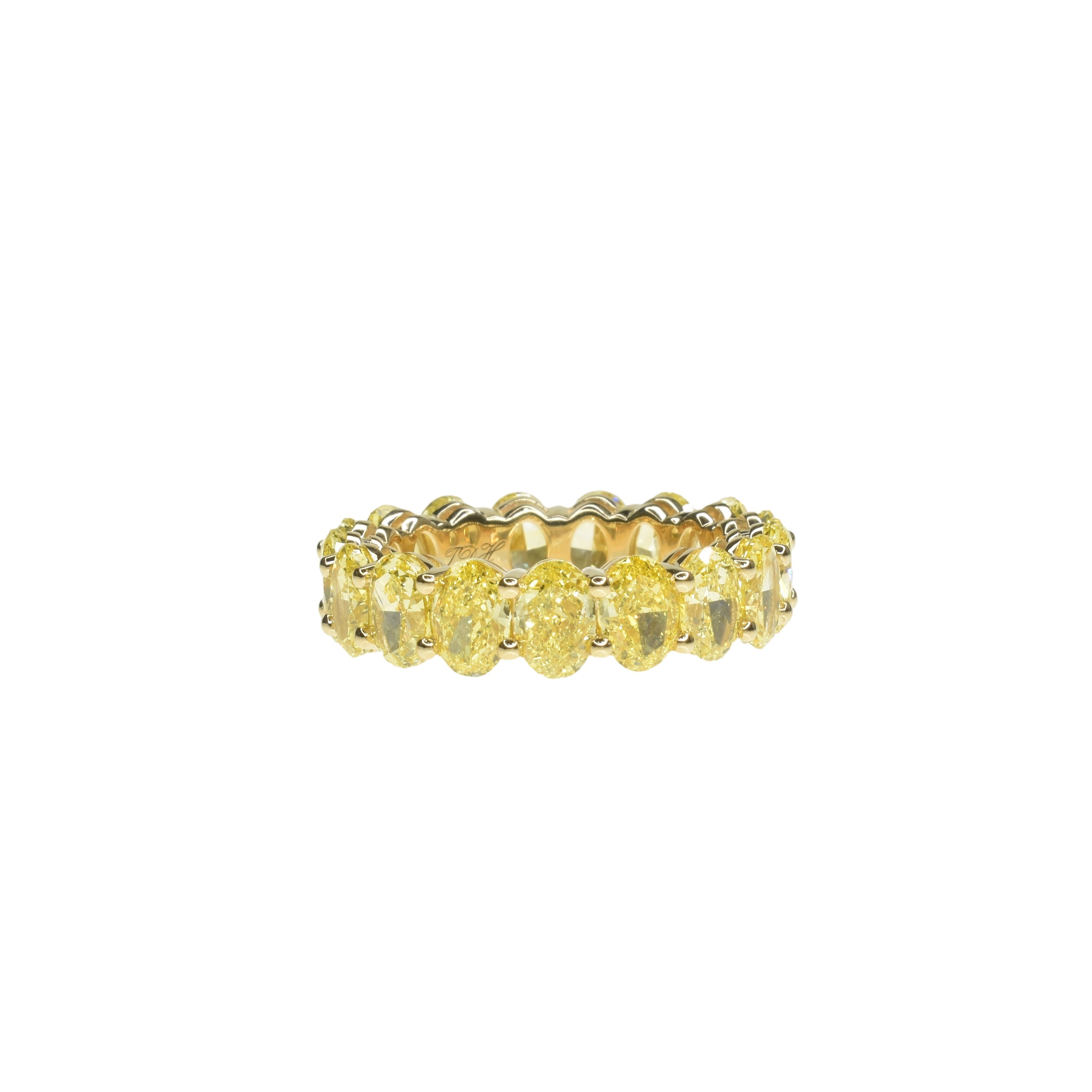 Lab Grown Diamond Eternity Band with Yellow Ovals