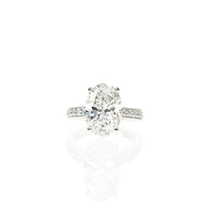 3.5ct Oval Ring with Diamonds on Shoulder