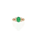 Unique Floral Design Emerald Engagment Ring