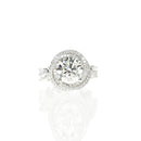Twirling Halo Ring with Leaf Band
