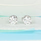 4ct Round Lab Grown Diamond Earrings with 4 Claws