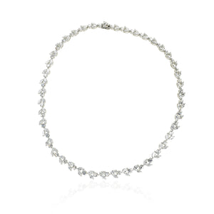Tennis Necklace with Marquise and Round Diamonds