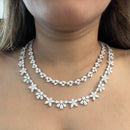 Tennis Necklace with Marquise and Round Diamonds