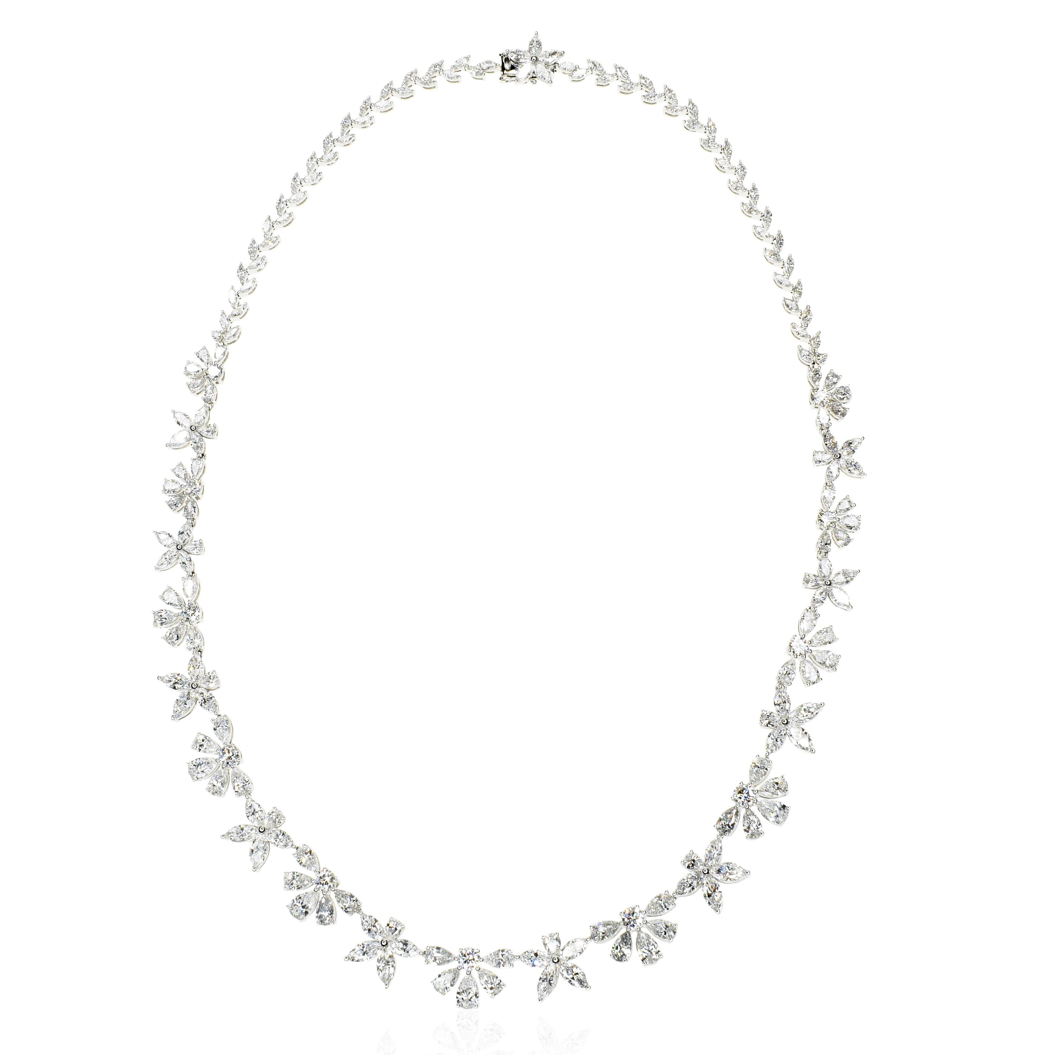 Flower Diamond Wedding Necklace