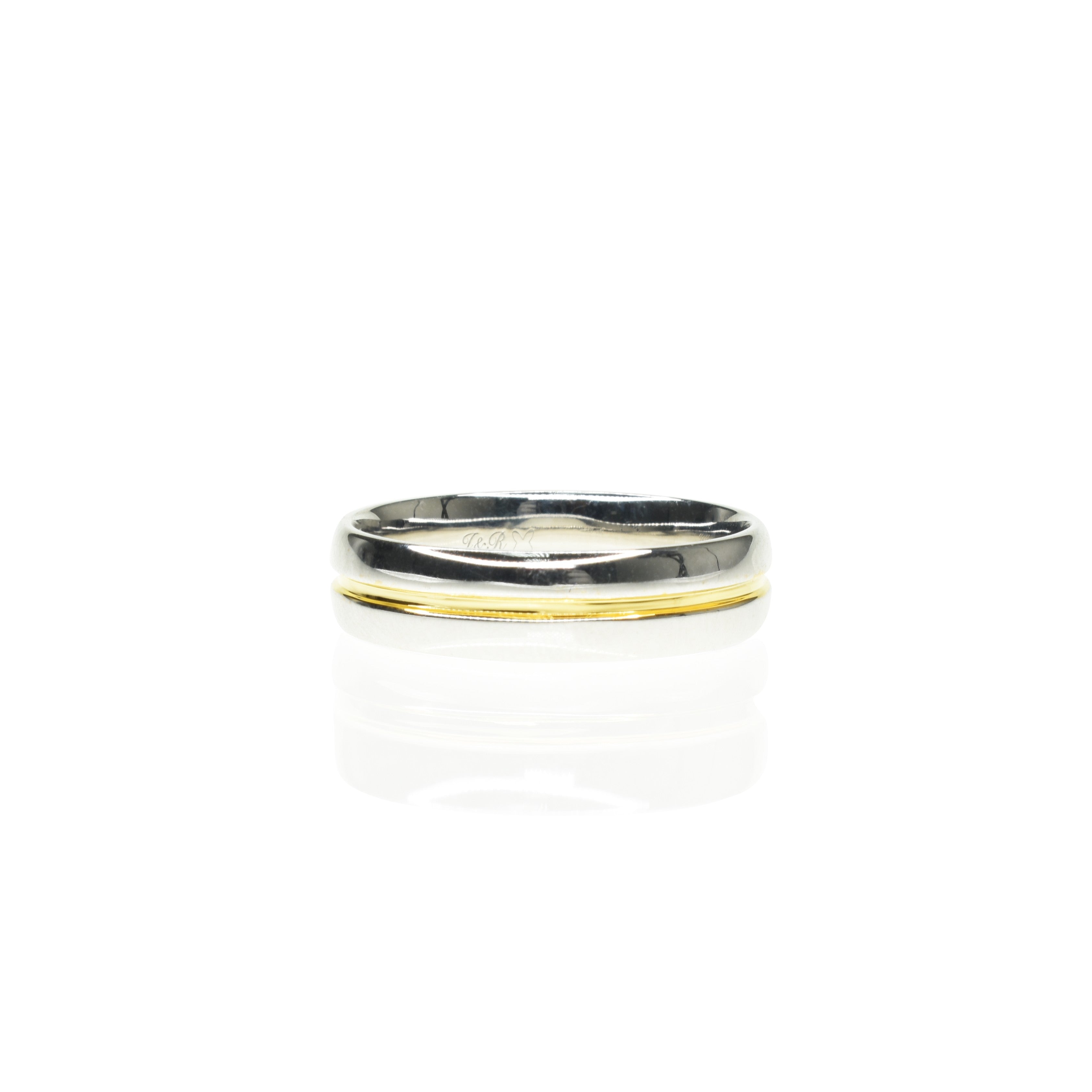 Grooved Men's Wedding Band 5.5mm Wide