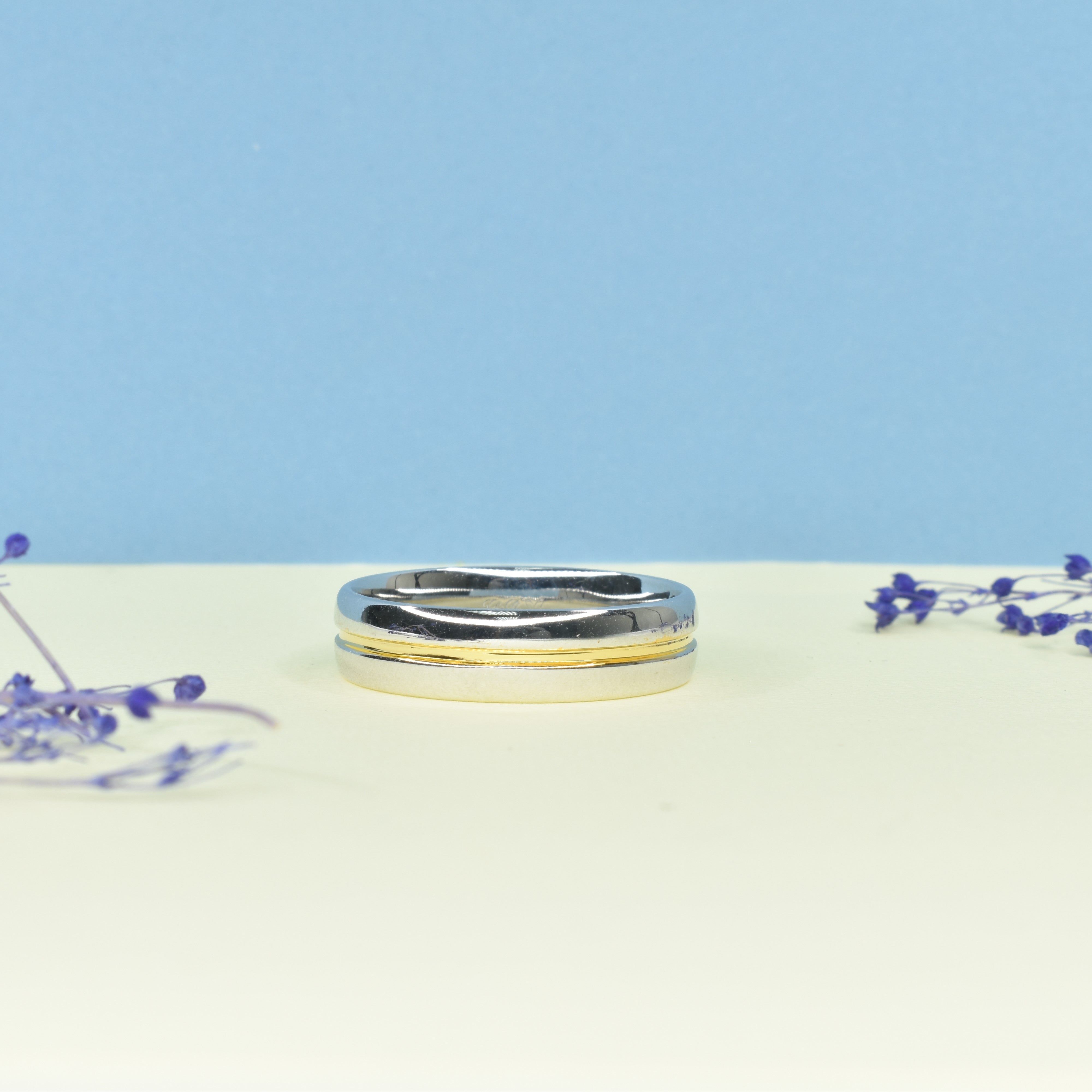 Grooved Men's Wedding Band 5.5mm Wide