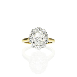 Oval Diamond Engagement Ring with Floral Halo