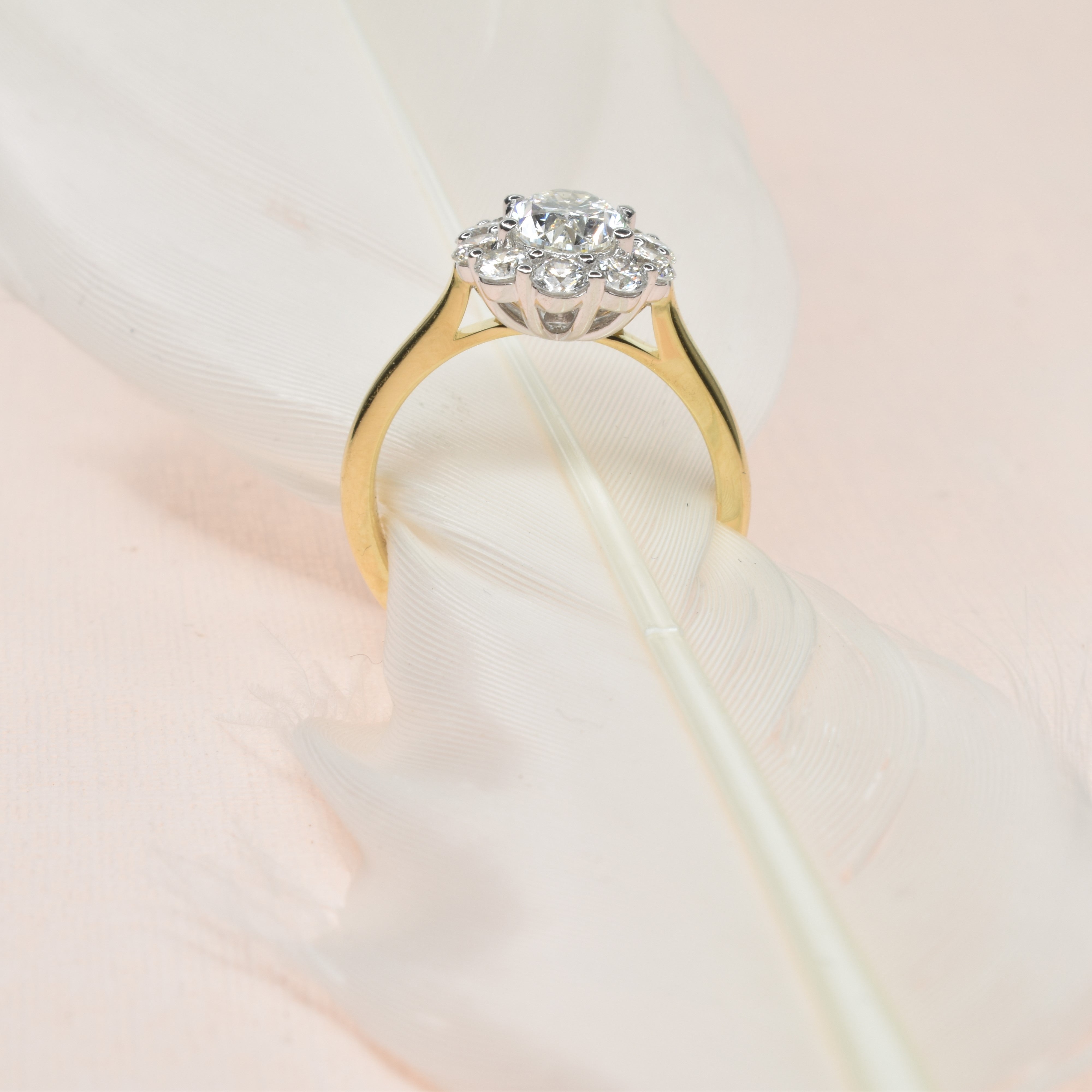 Oval Diamond Engagement Ring with Floral Halo