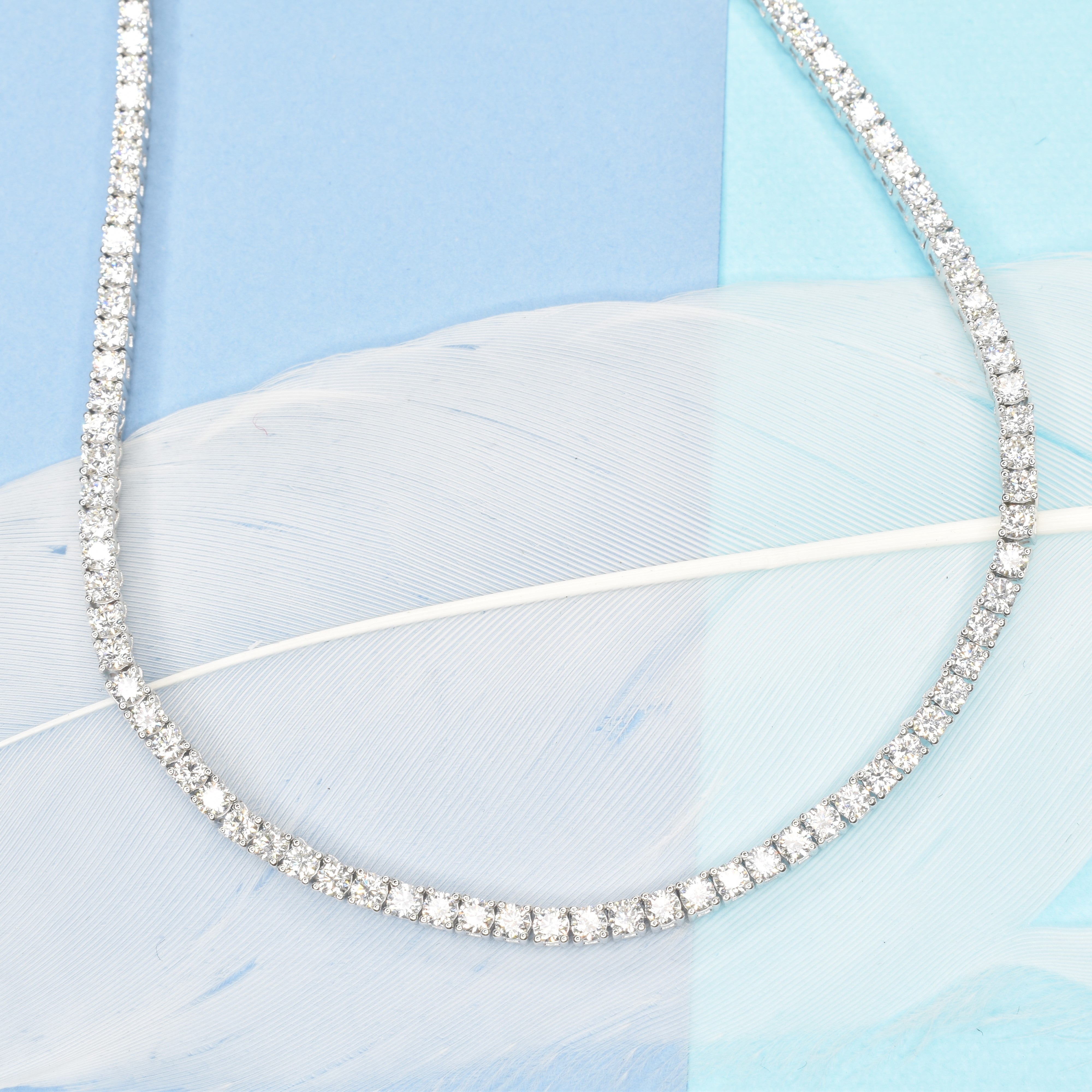 Lab Grown Diamond Classic Tennis Necklace with 2.05mm Round Diamonds