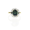 Parti Sapphire Halo Ring with Diamonds