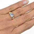 Sapphire Sunburst Ring with Diamonds