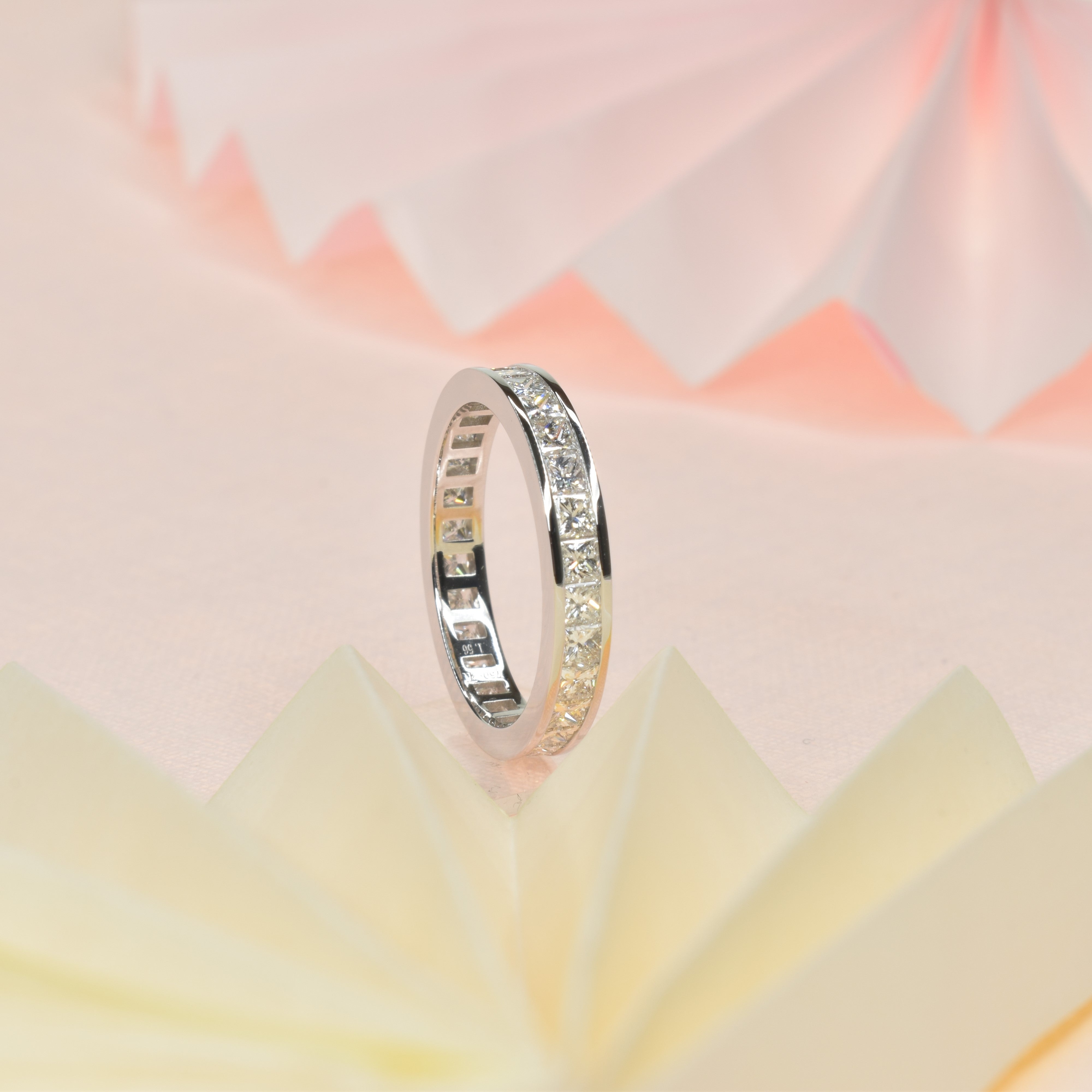 Princess cut channel set band