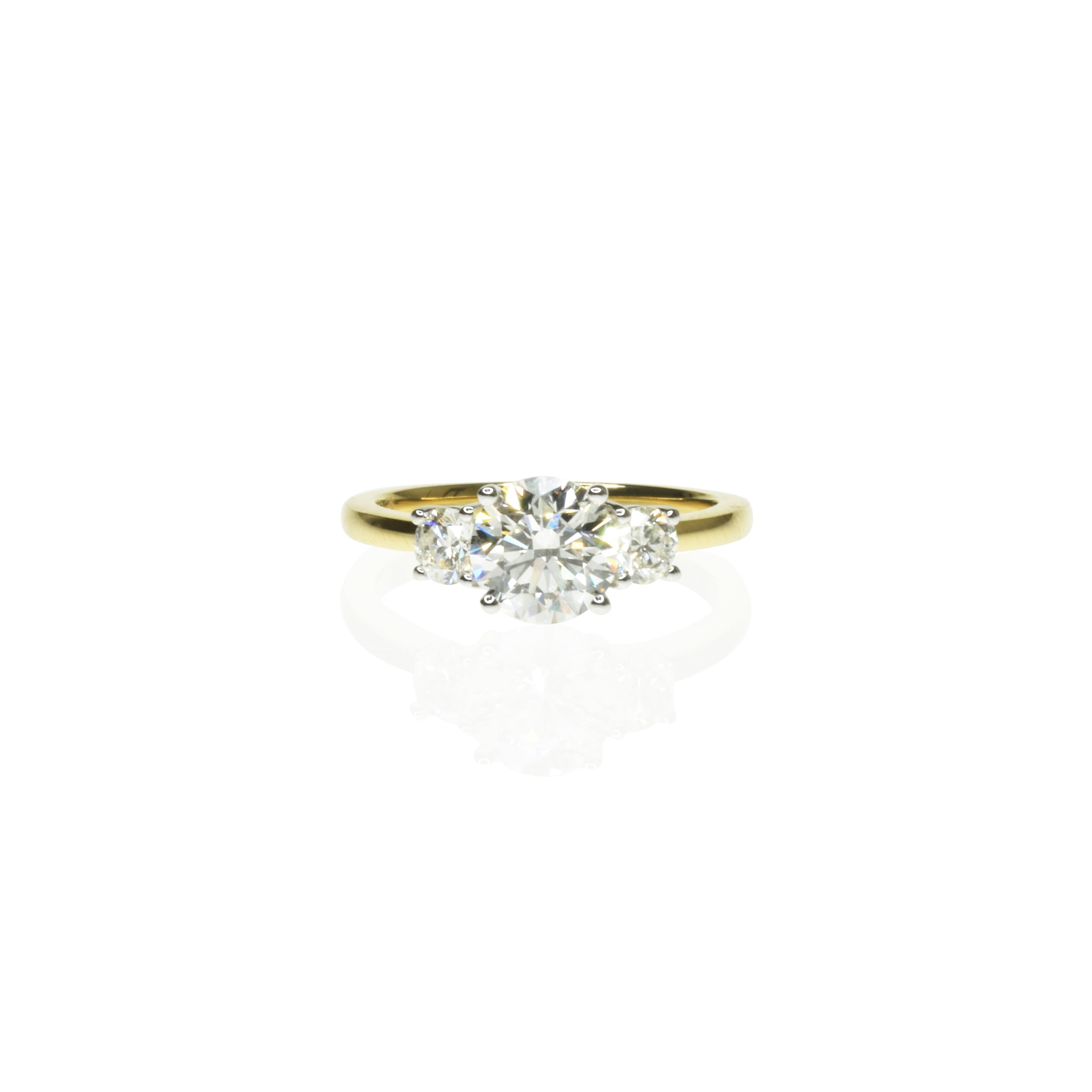 1ct Round Lab Grown Diamond Trilogy Engagement Ring