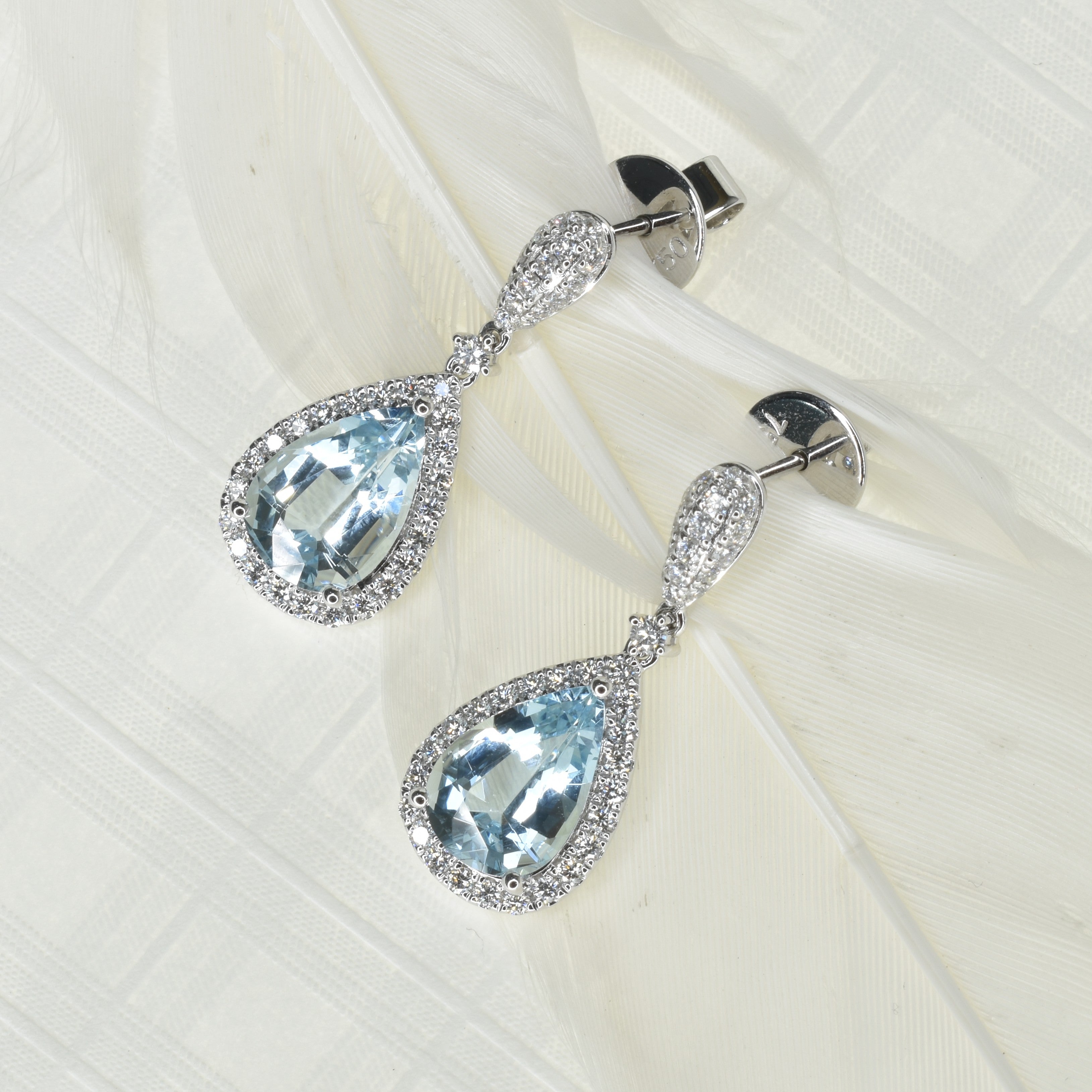 Pear Shape Aquamarine Earrings