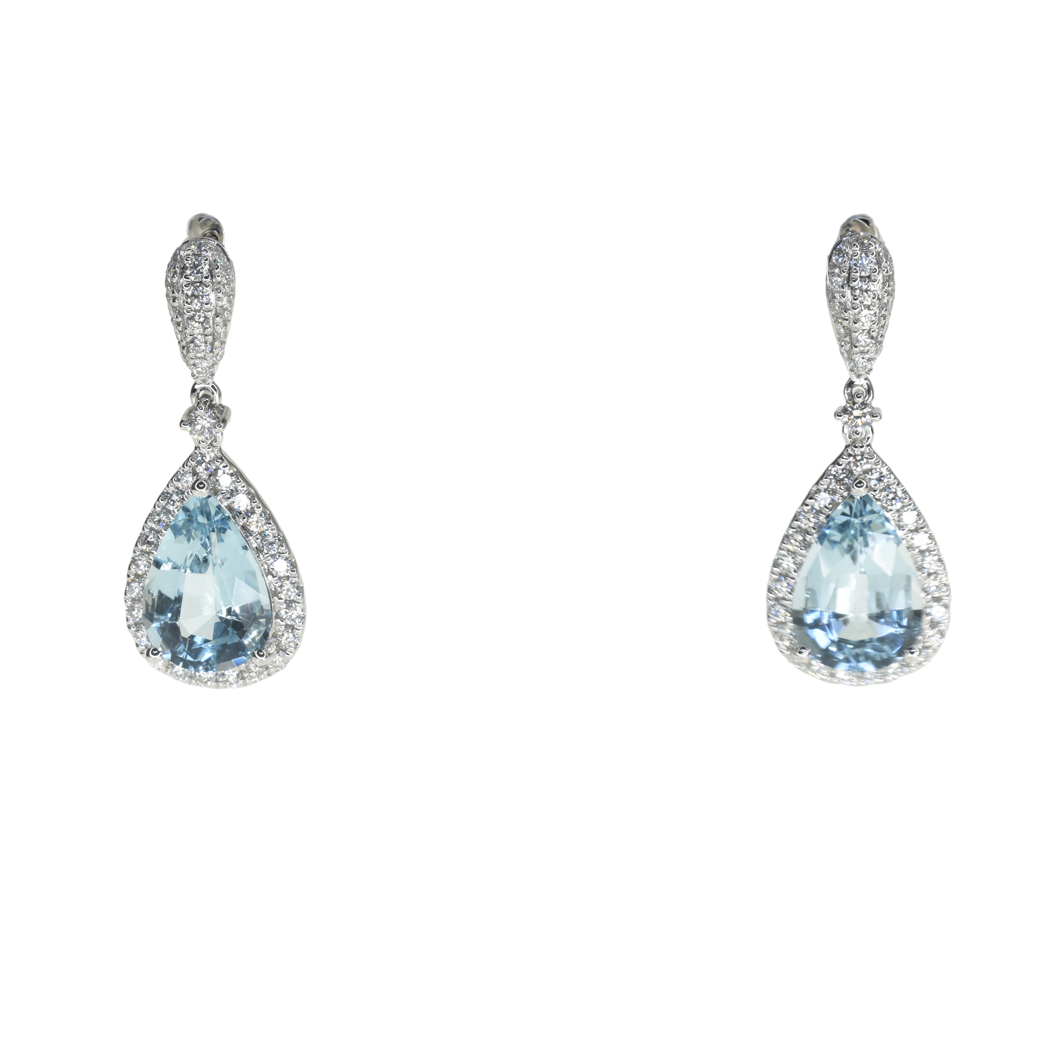 Pear Shape Aquamarine Earrings