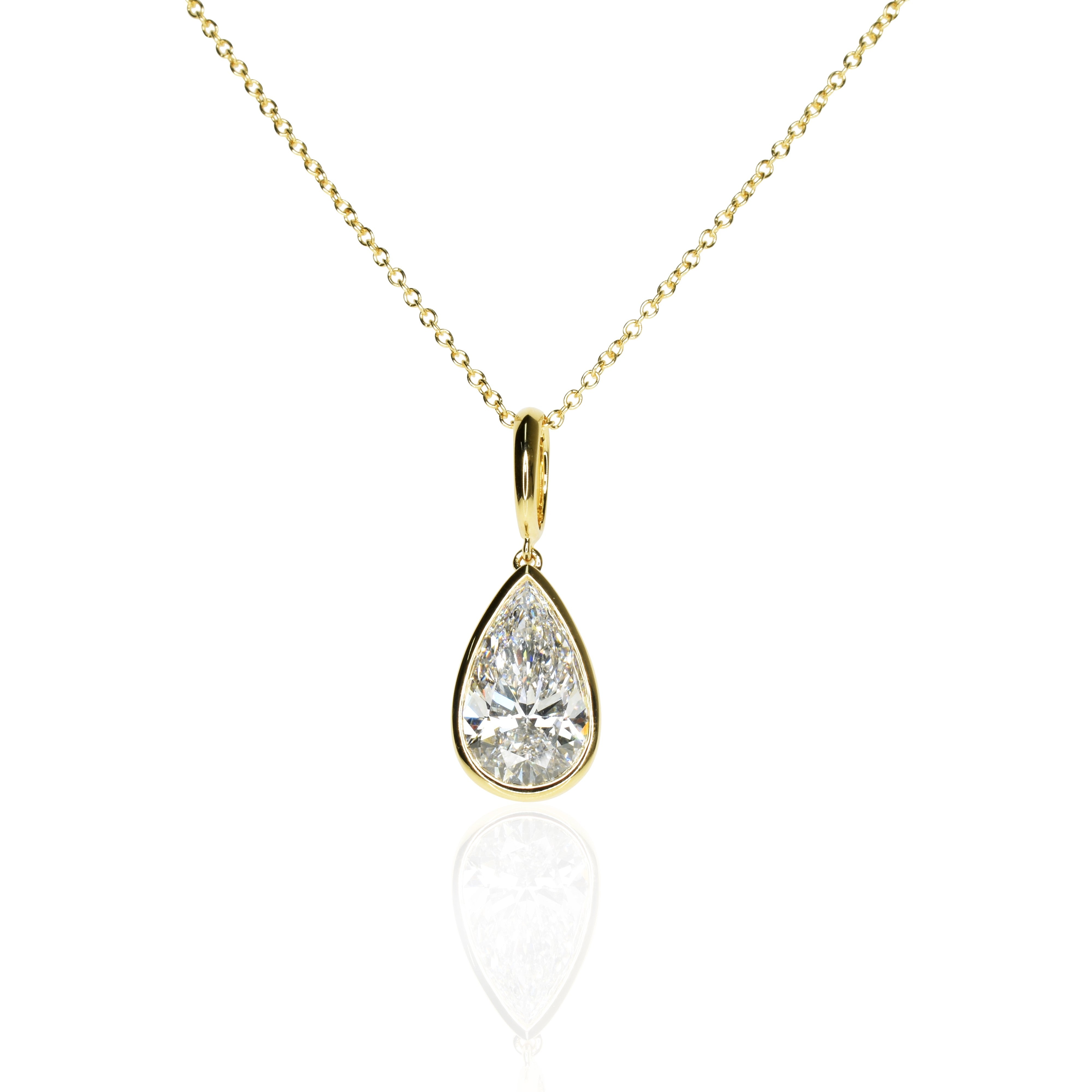 Bezel Set Pear Shape Pendant