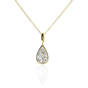 Bezel Set Pear Shape Pendant