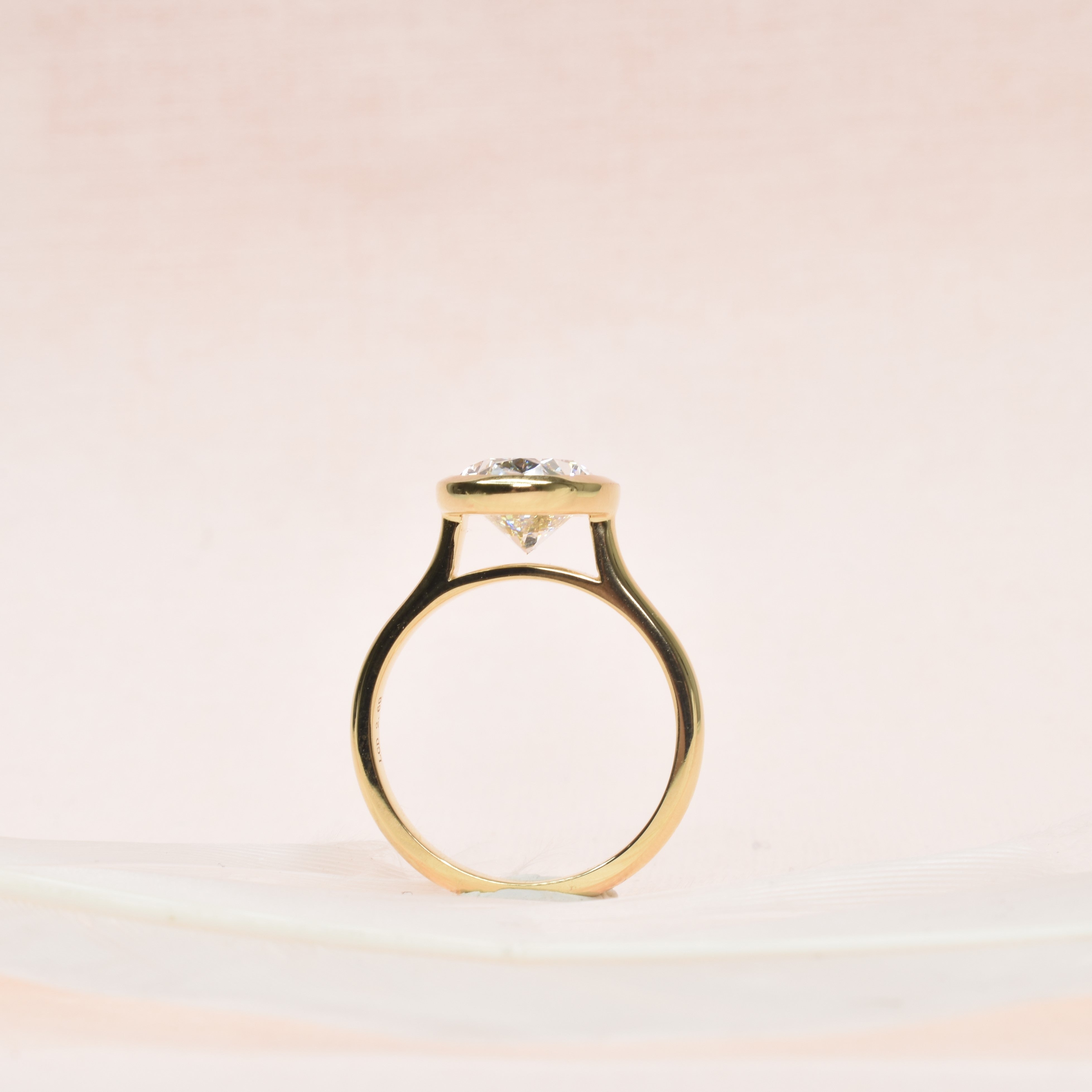 Bezel Set Oval Diamond Ring