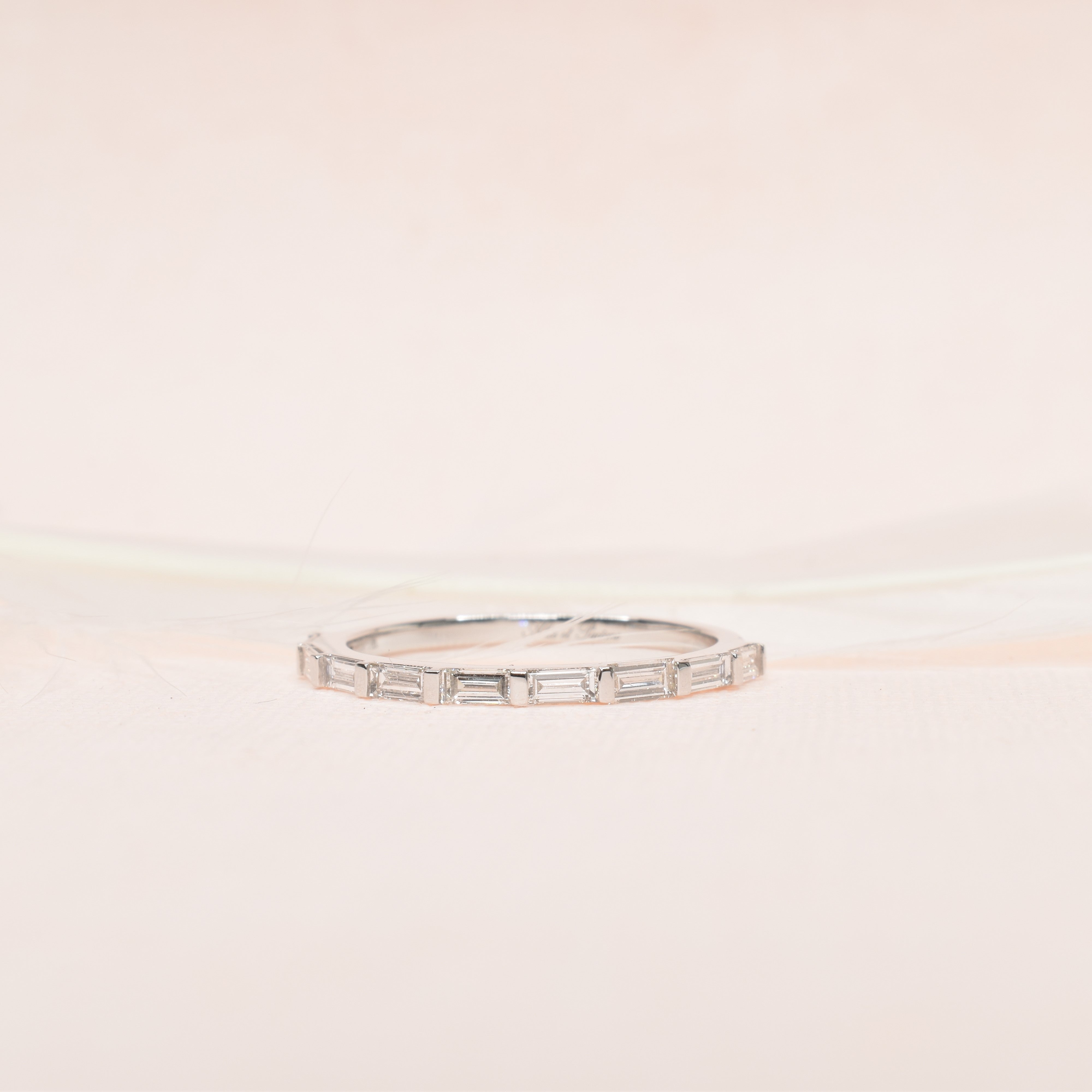 Sideways Baguette Half Eternity Band