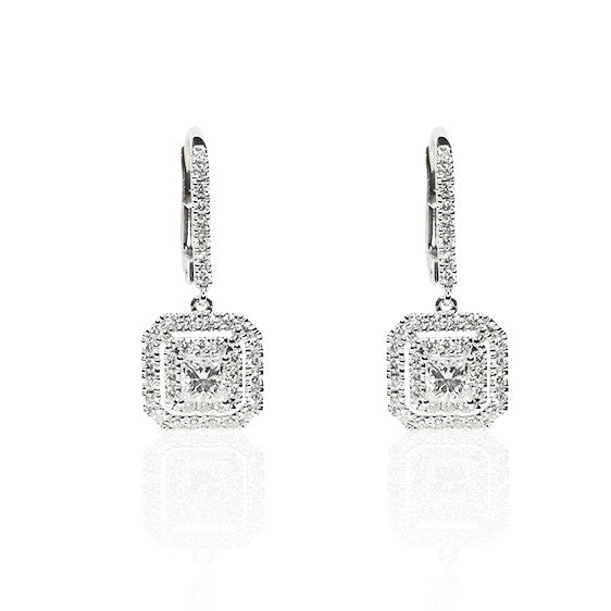 Princess Cut Diamond Dress Earrings