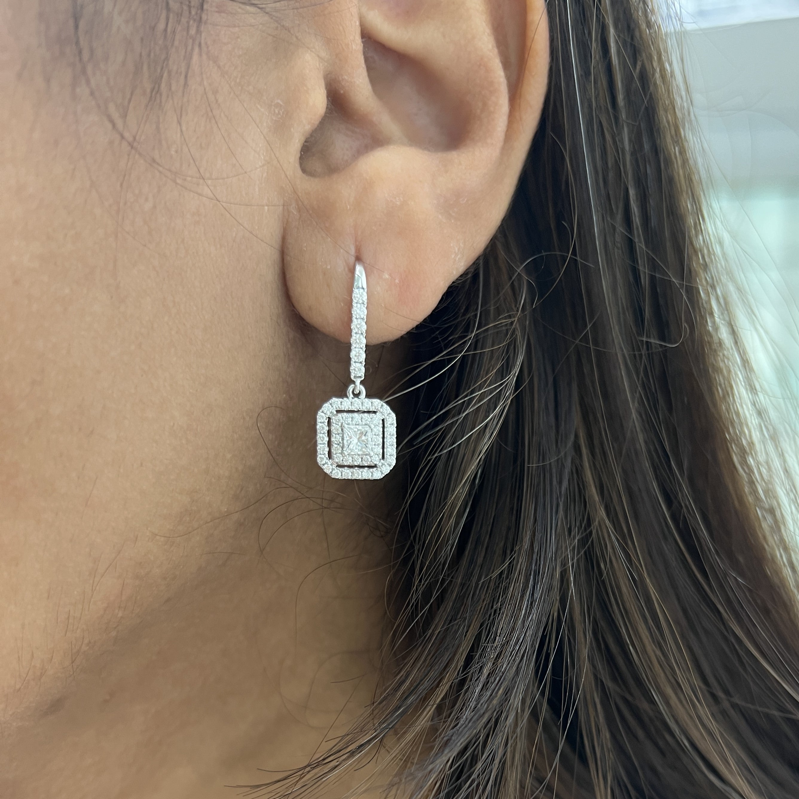 Princess Cut Diamond Dress Earrings