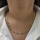 Emerald and diamond half and half chain