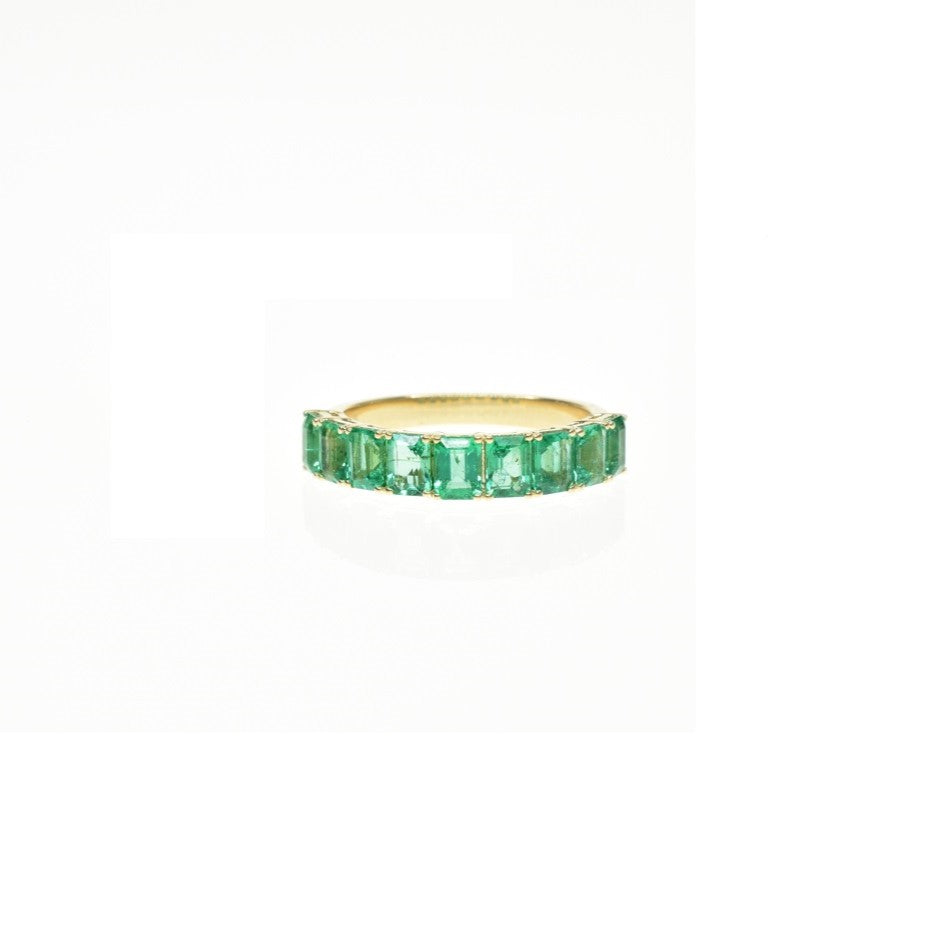 Emerald Octagon Half Band