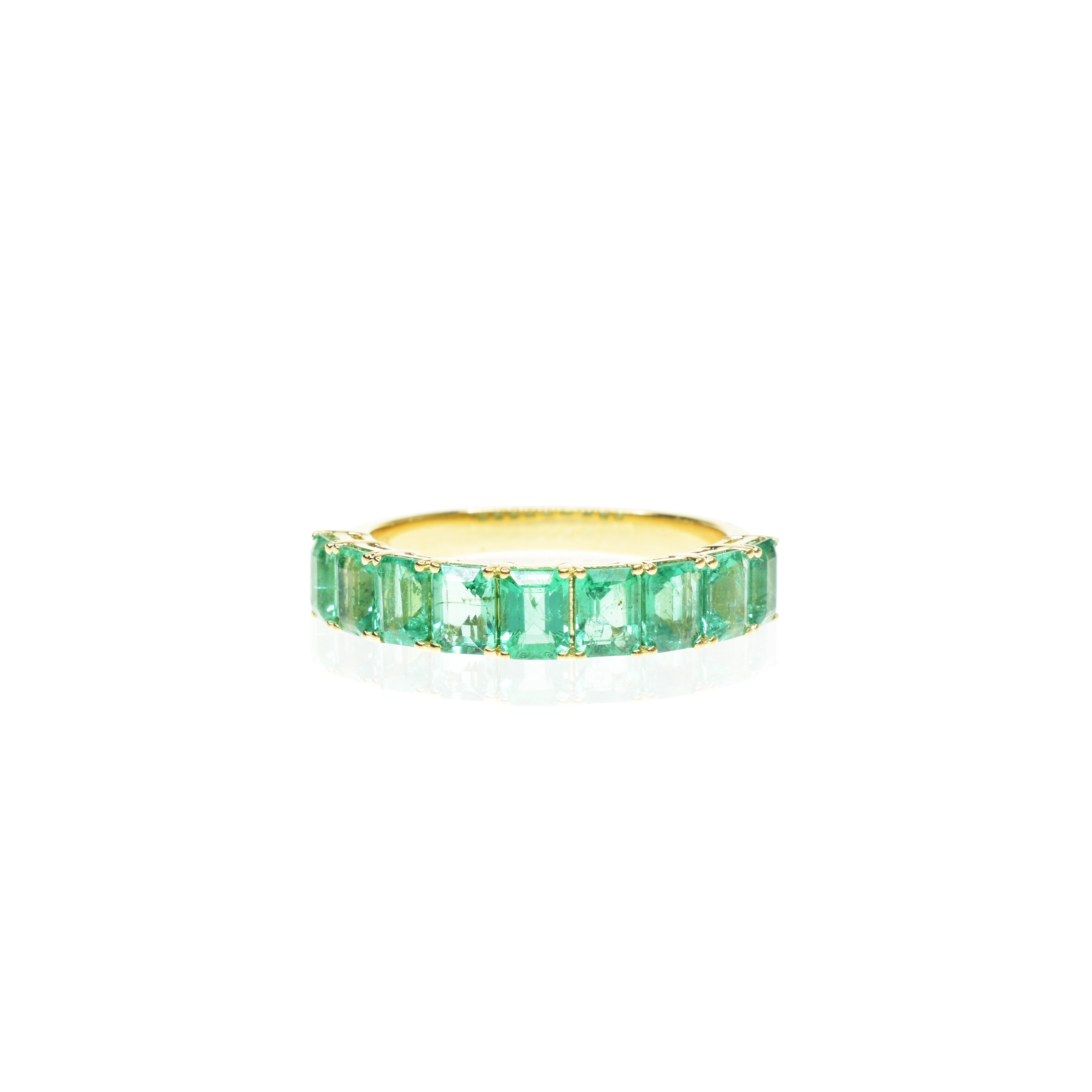 Emerald Octagon Half Band