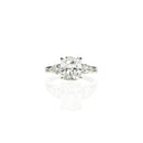 Cushion Engagement Ring with Pear Shaped Shoulder Diamonds