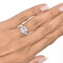 Cushion Engagement Ring with Pear Shaped Shoulder Diamonds