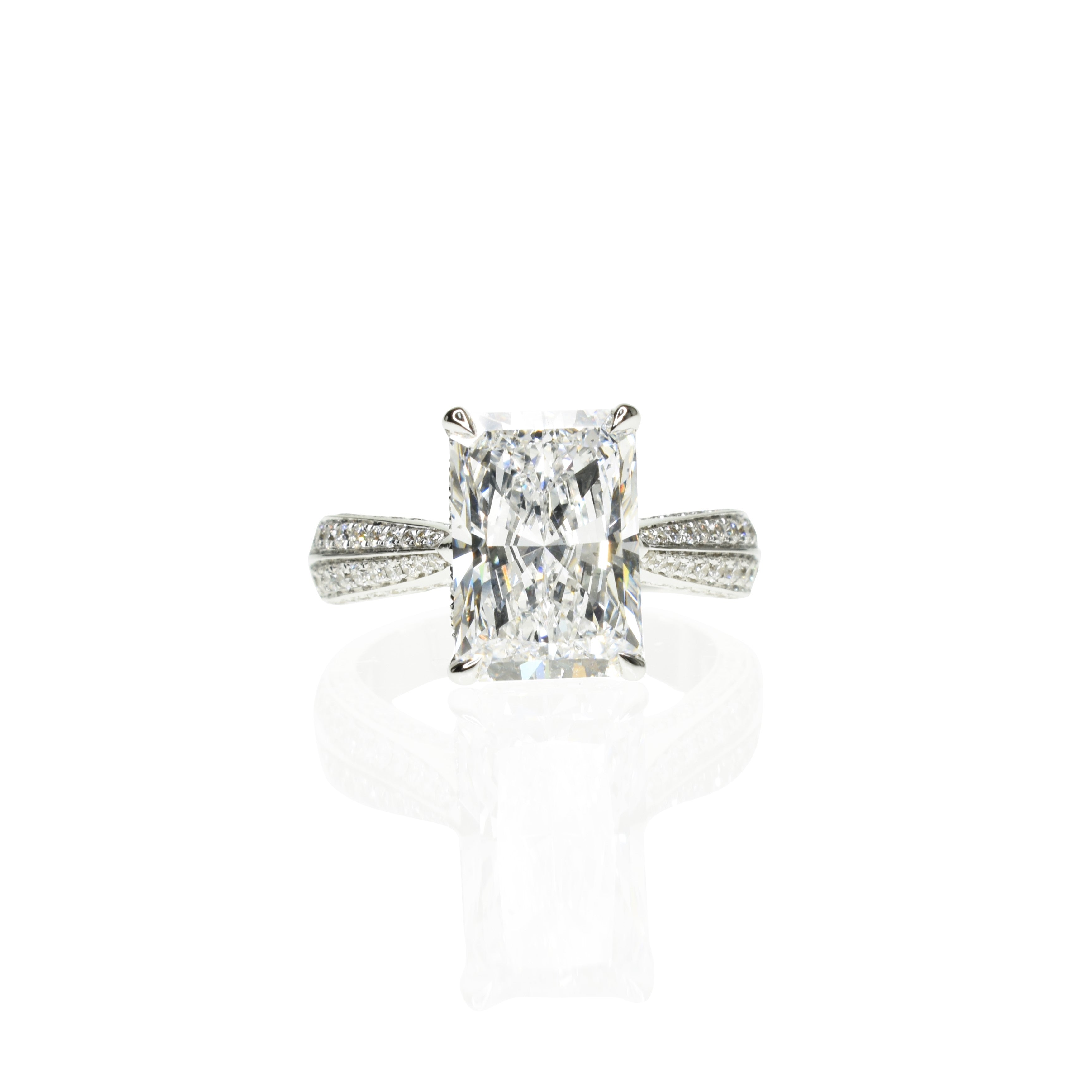 4ct Lab Grown Radiant Cut Diamond Ring