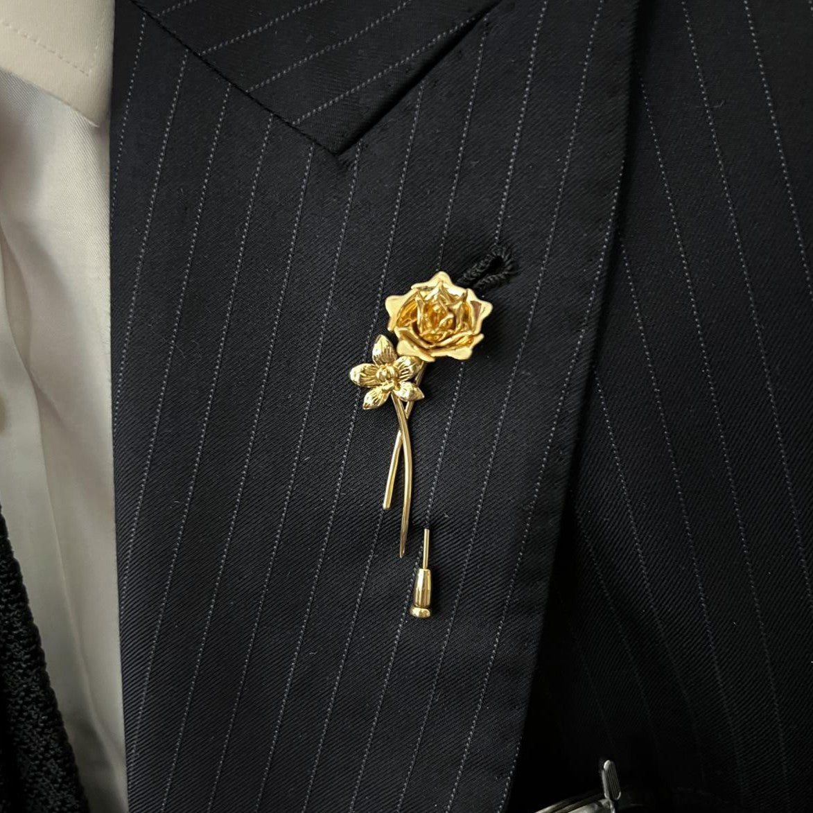 Golden Rose Lapel Pin