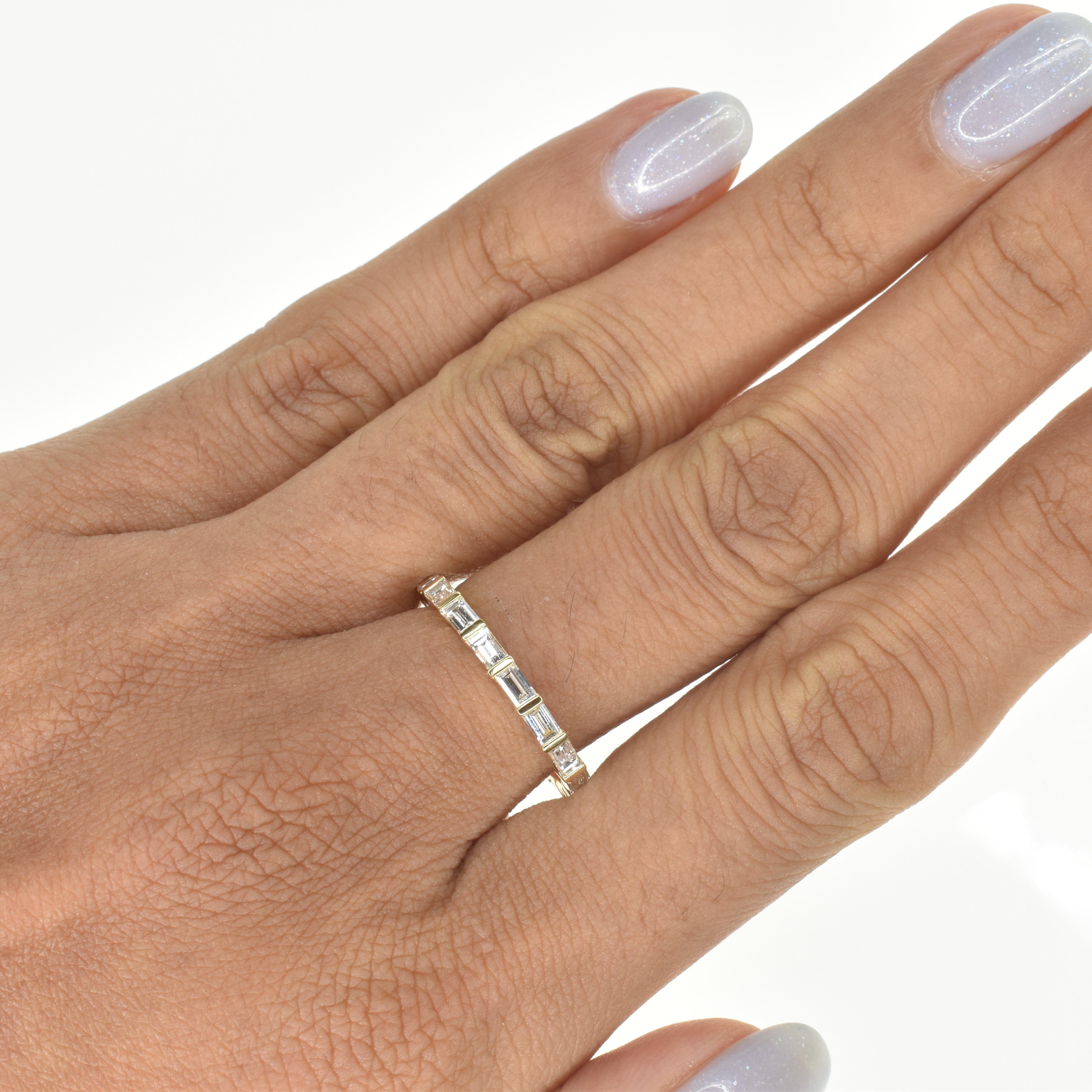 Sideways Baguette Diamond Band