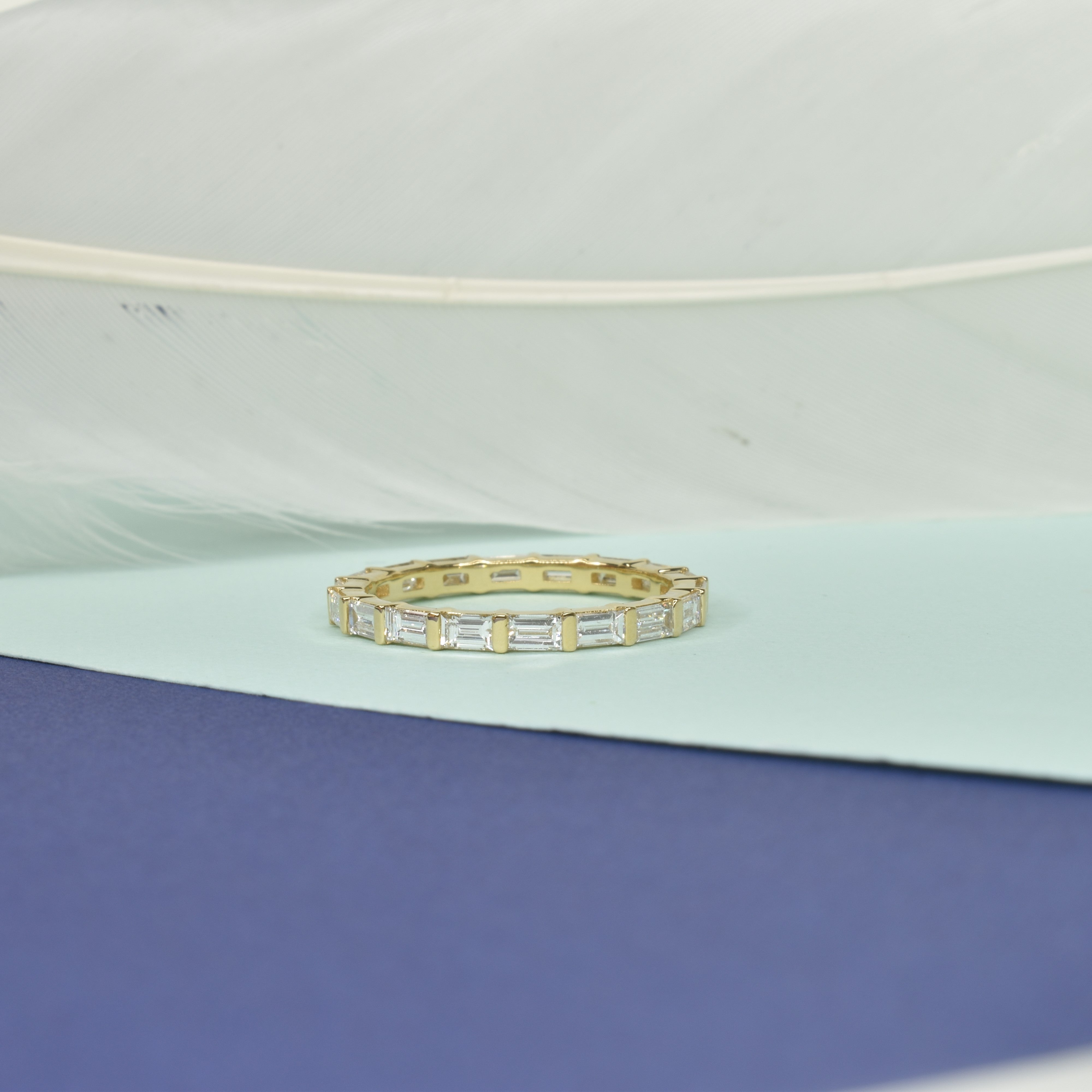 Sideways Baguette Diamond Band