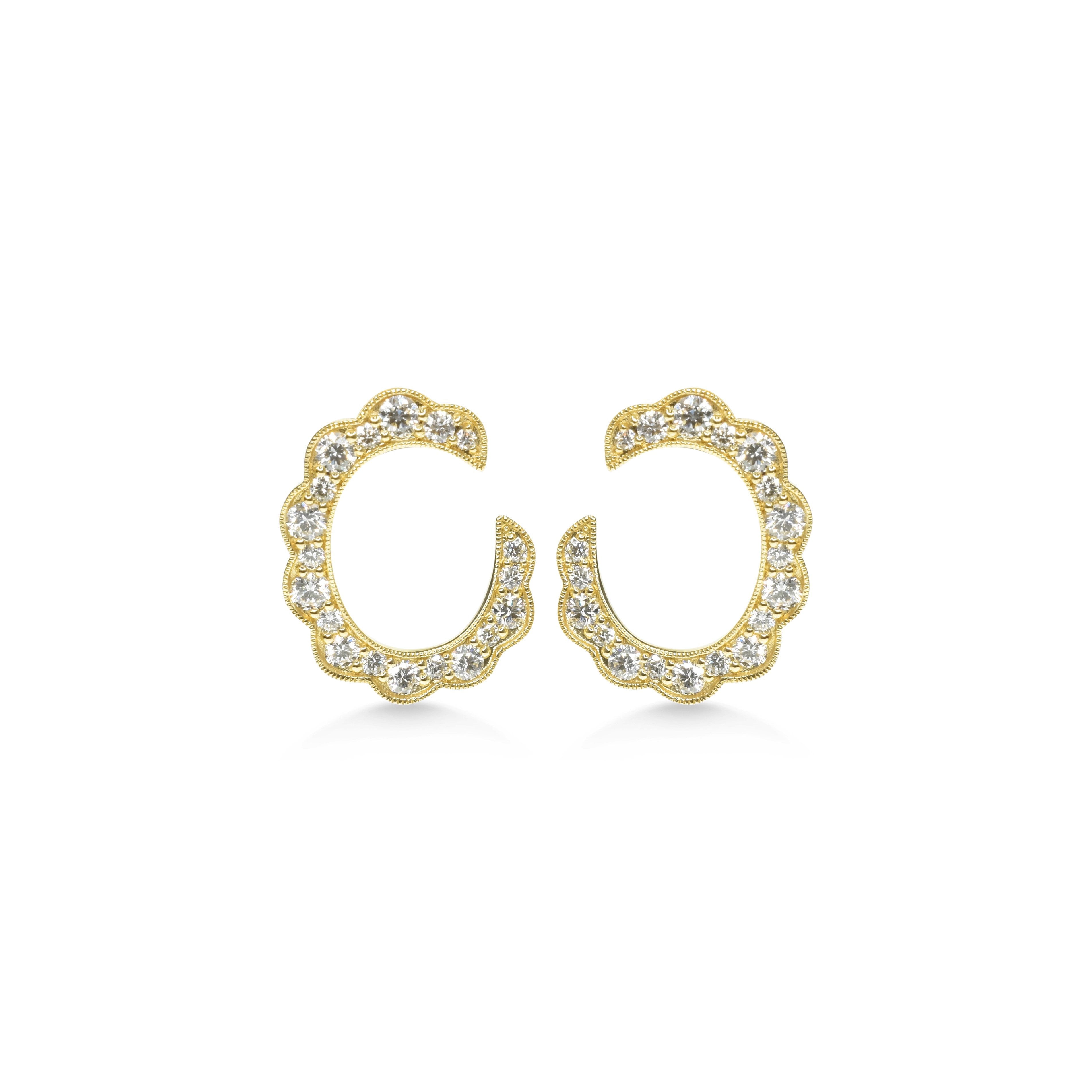 Stylish Scallop Front & Back Hoops