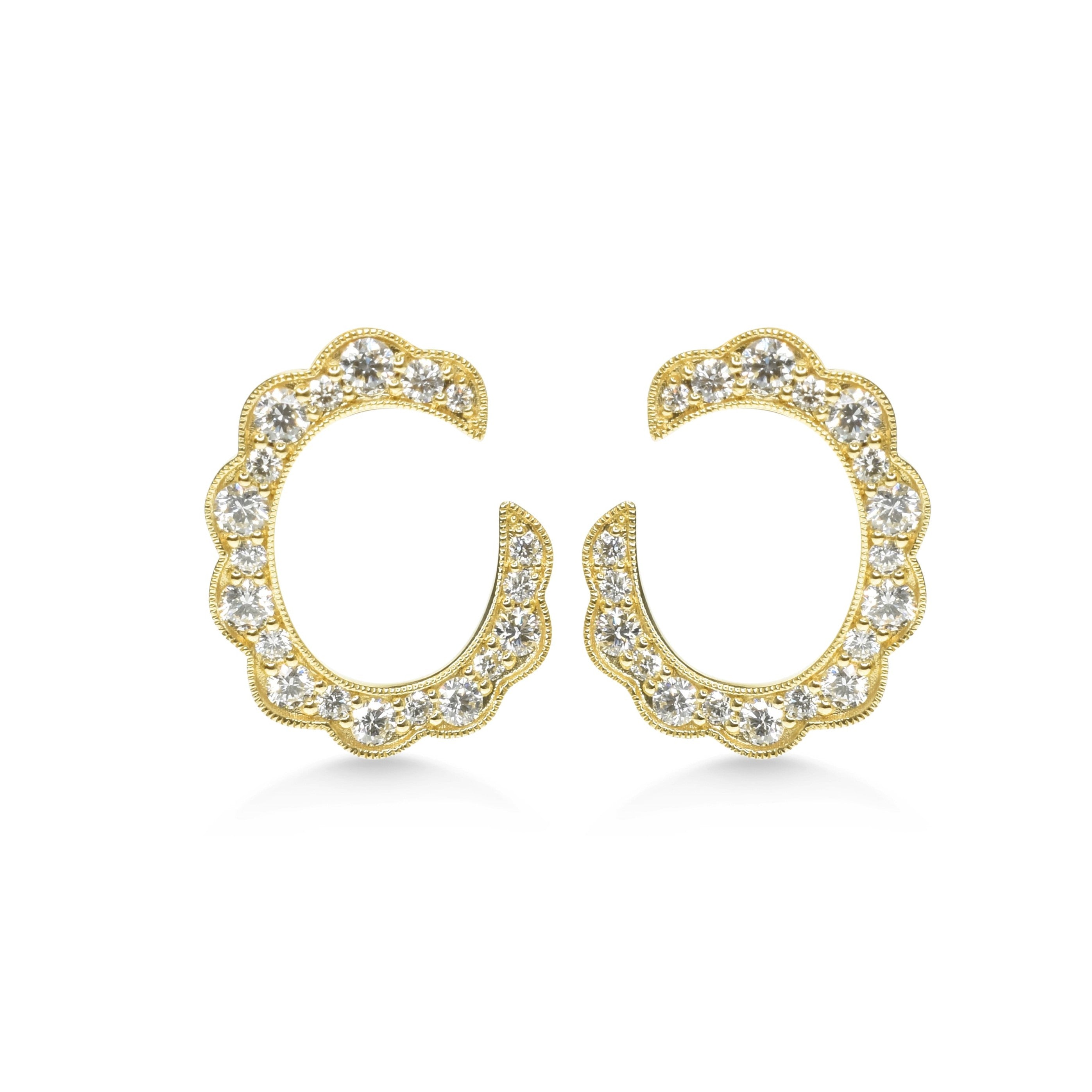 Stylish Scallop Front & Back Hoops