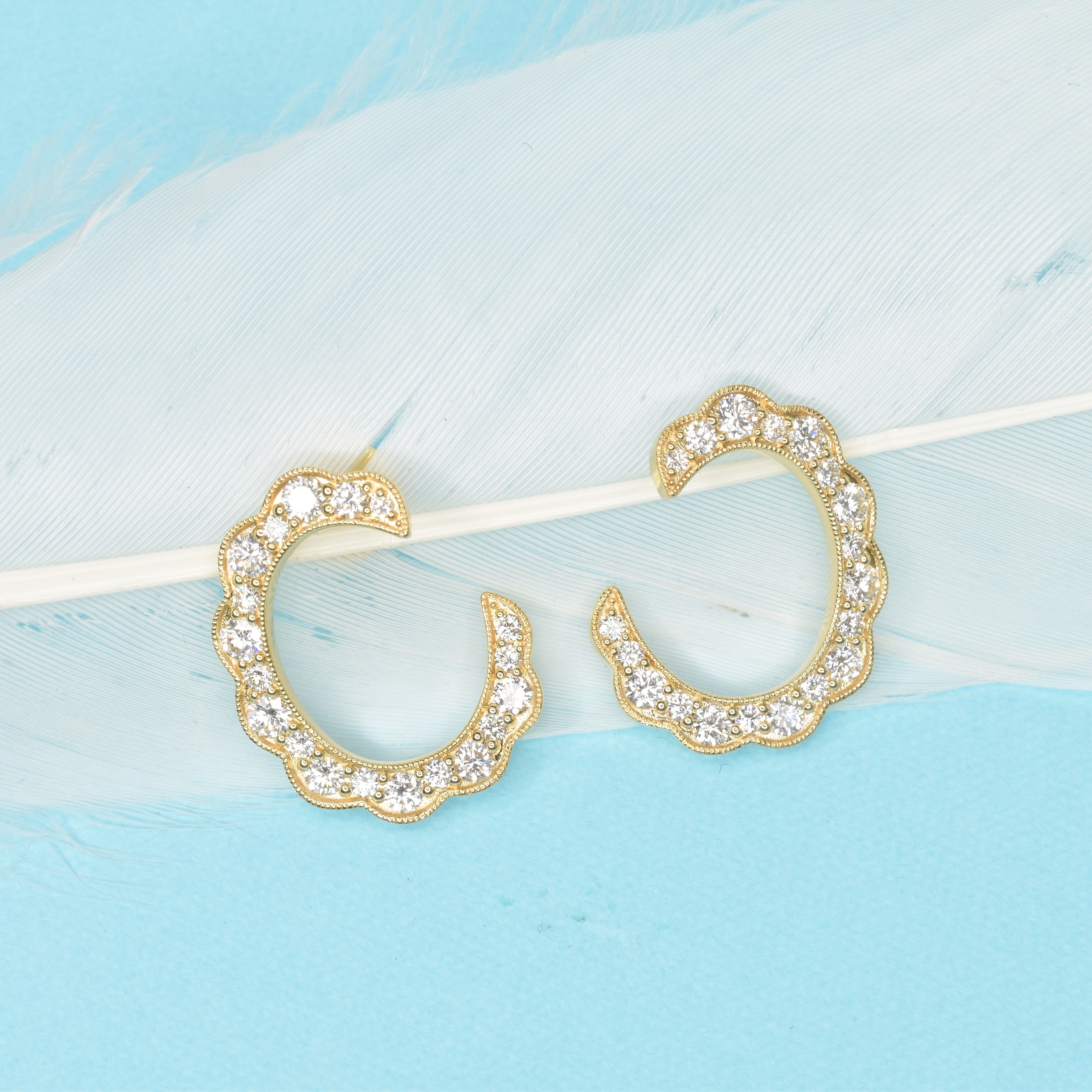 Stylish Scallop Front & Back Hoops