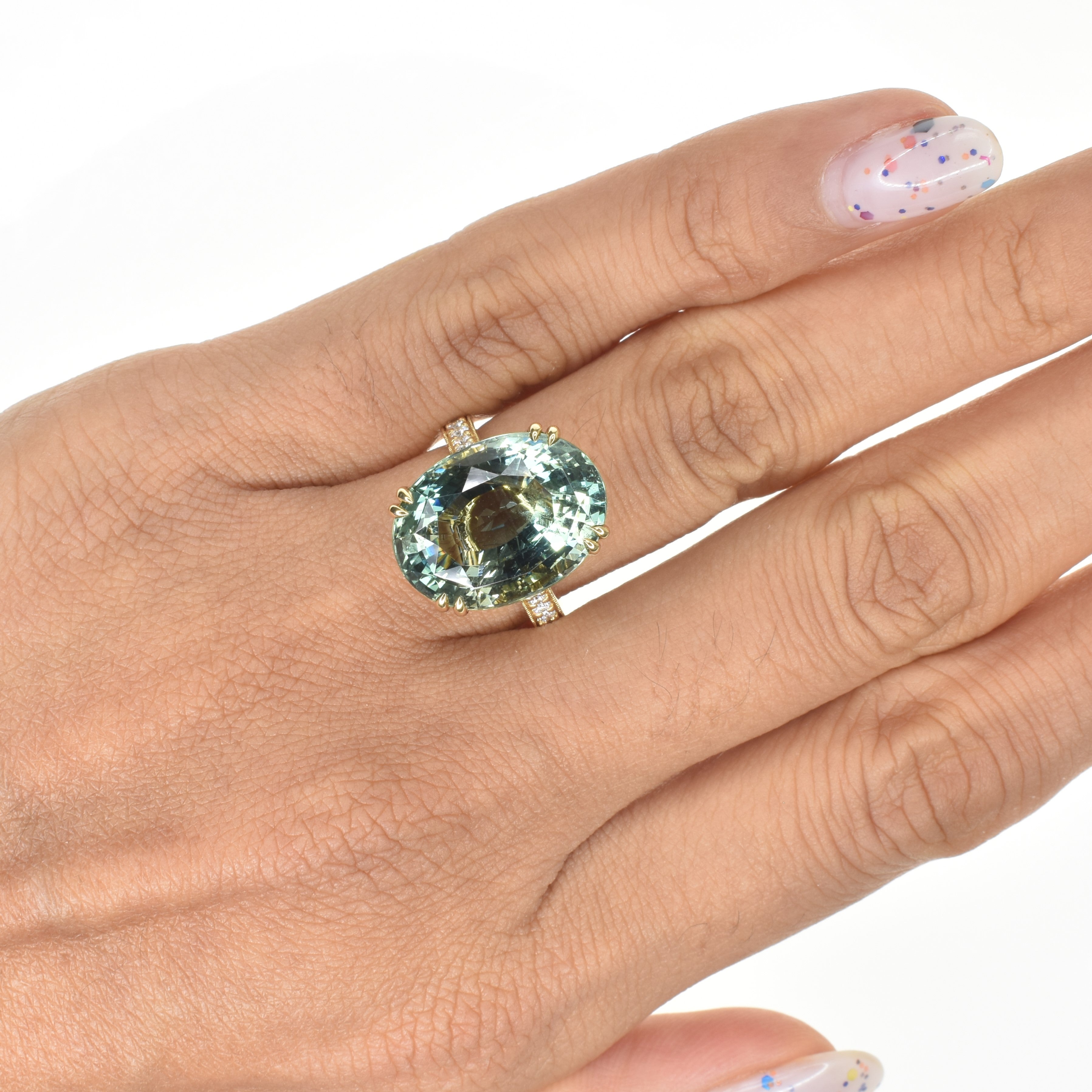 Teal Amethyst Ring